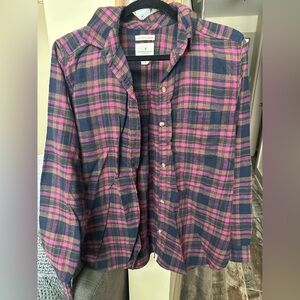 American Eagle Outfitters Pink and Brown Flannel